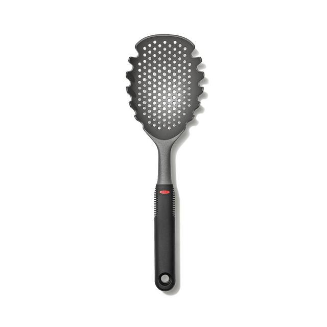 OXO 4.2" Plastic Pasta Scoop Strainer Gray