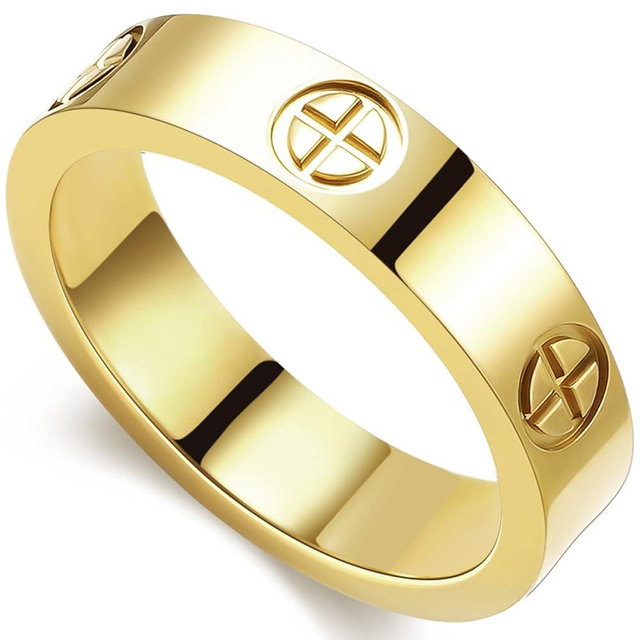 PDWZNBA Love Friendship Ring 18K Gold-Plated Stainless Steel Promise Ring Wedding Band Jewelry Birthday Gifts for Women