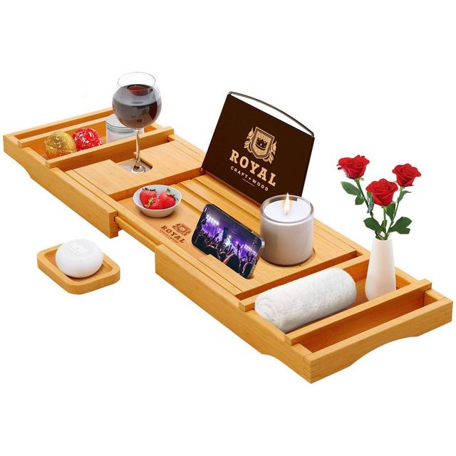 Bamboo Bathtub Caddy Light Brown - Royal Craft Wood