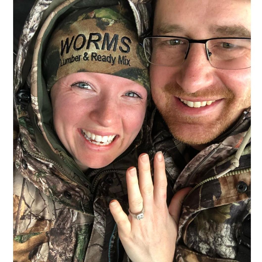 Our engagement day was absolutely amazing! We had planned to go hunting the week prior. Aaron woke me up and I wasn't thrilled about going. Man am I glad I did!! As you can see, I happy cried! -L