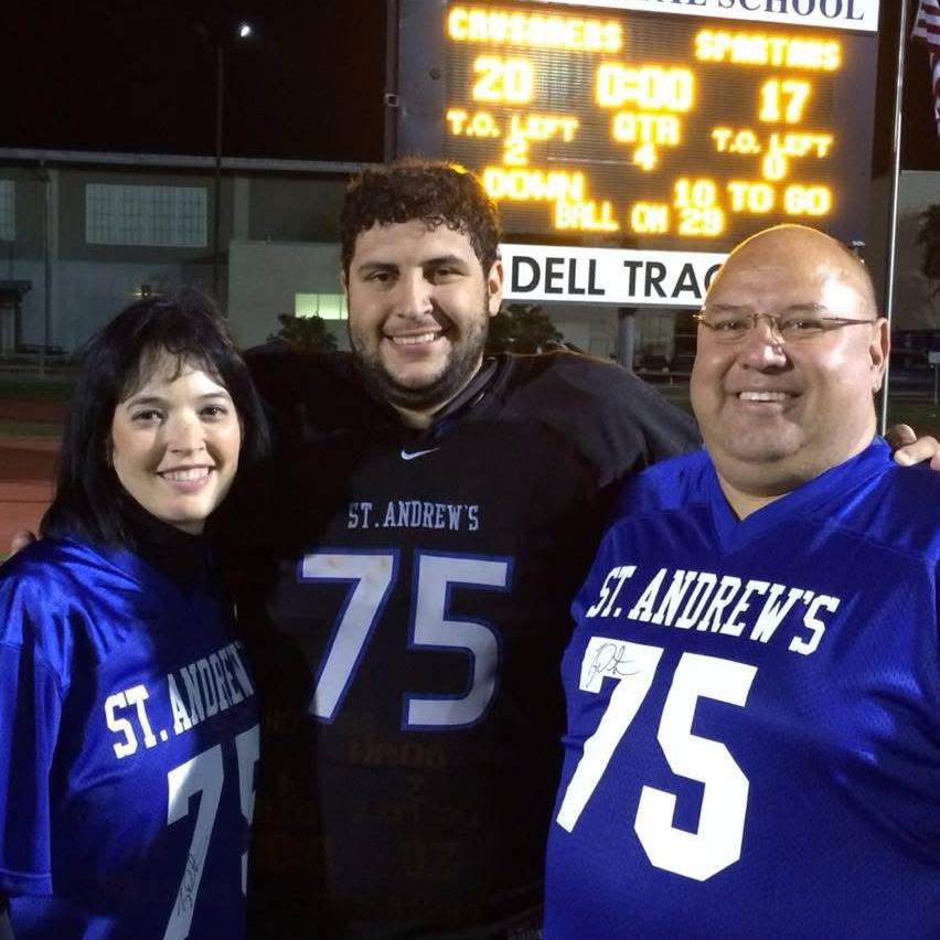 Xavier in highschool, football star.