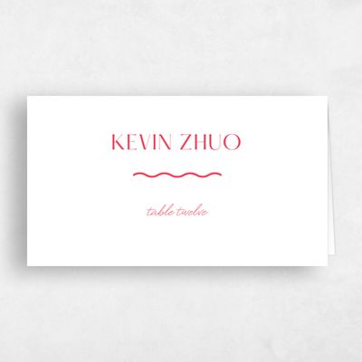 Crimson, Red Wedding Place Card - Girard
