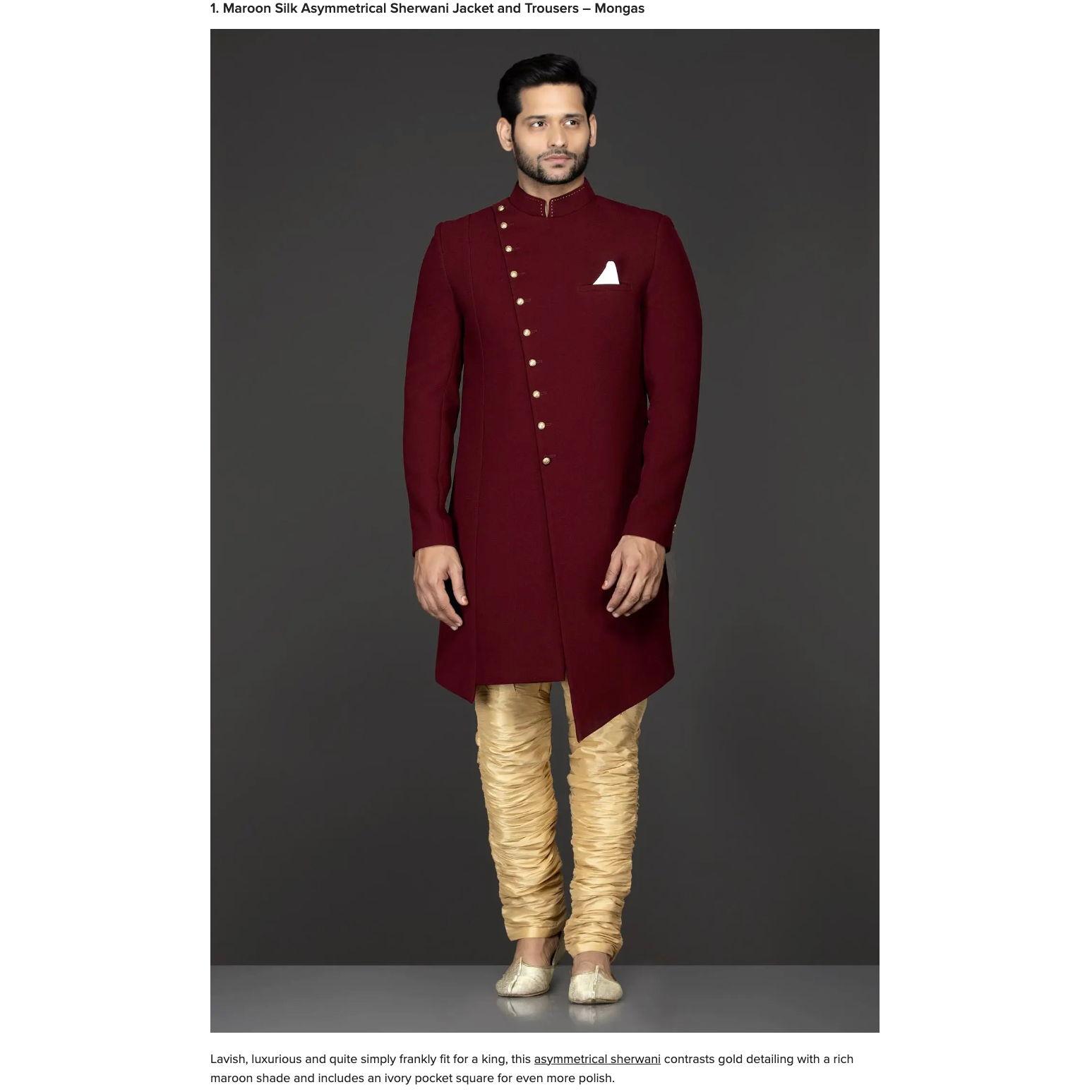 Male ceremony outfit- sherwani