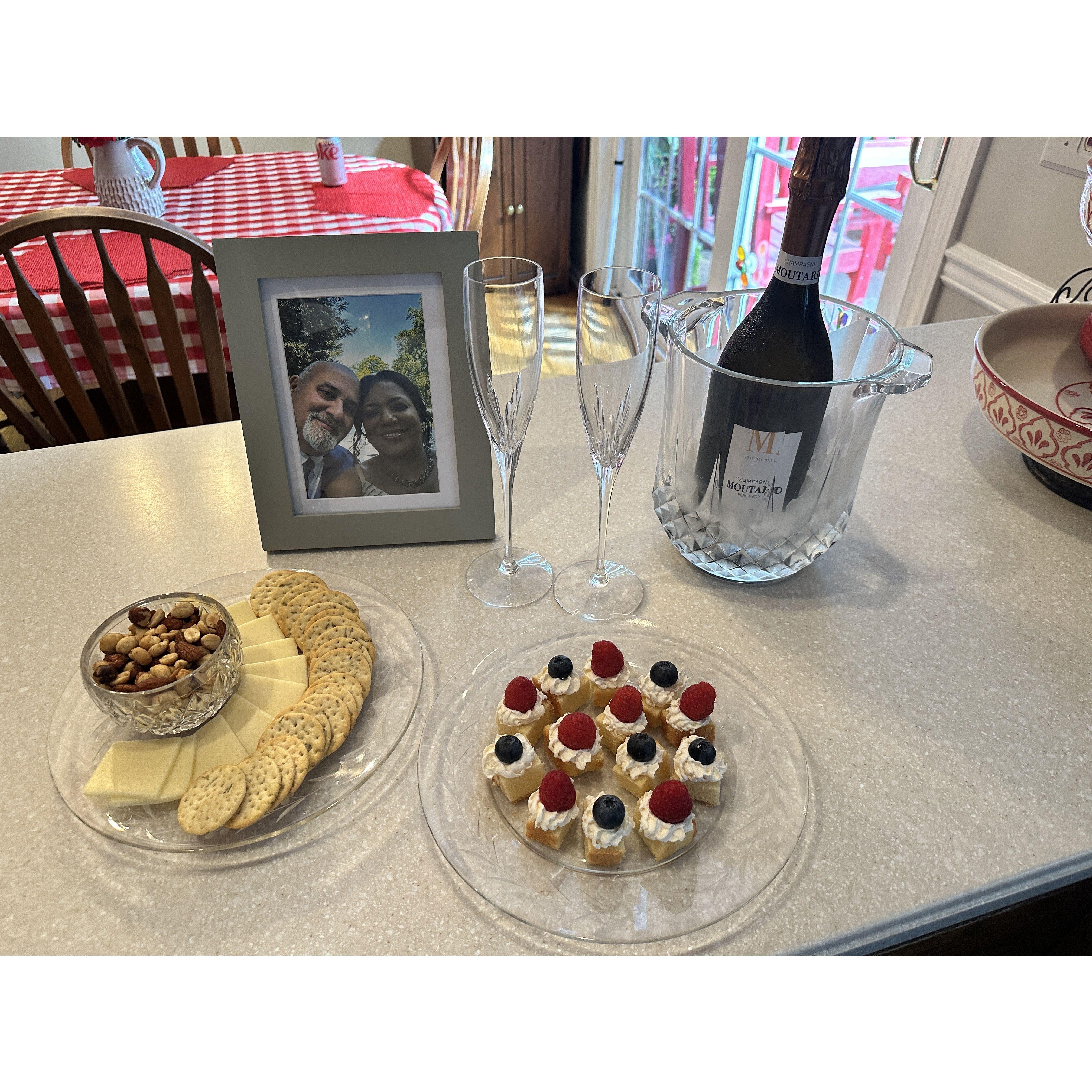 Thanks Karen and Papa Joe for celebrating our engagement