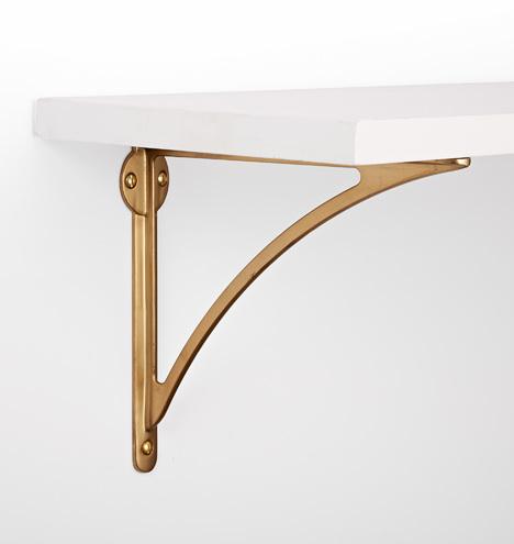 10" Arched Brackets & Shelf Set - Polished Nickel and American Walnut
