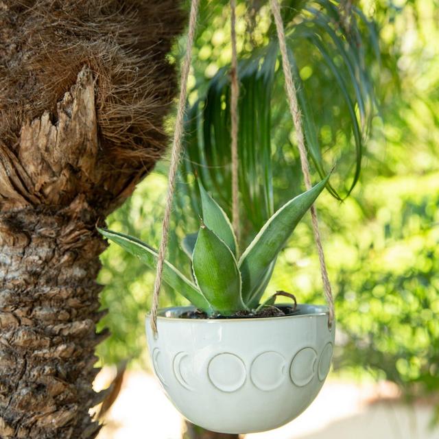 Lansdowne Moon Phase Ceramic Hanging Planter
