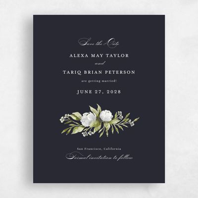 Ebony, Black Wedding Save the Date - Cordova Portrait
