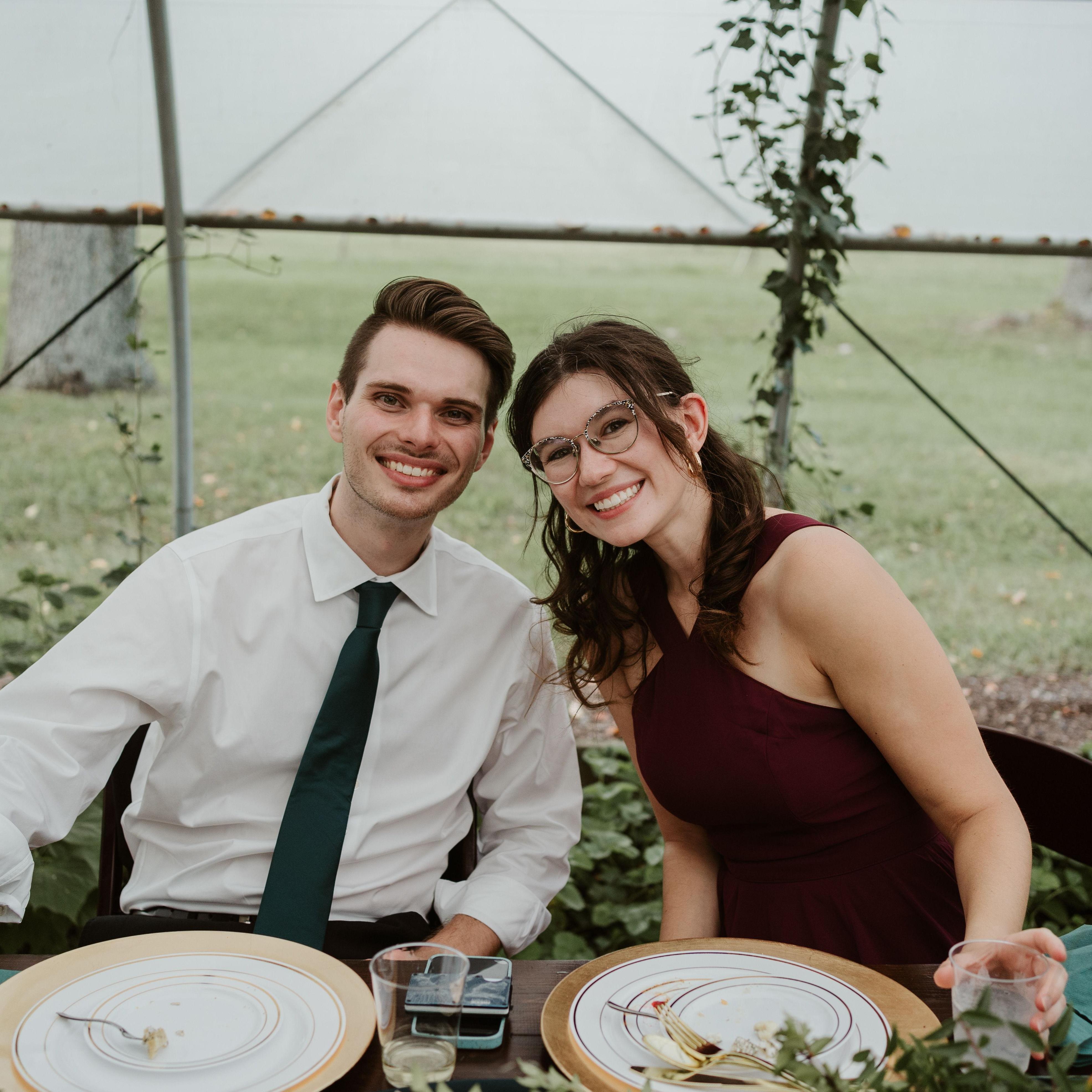 We're cute at the Tiemann wedding - '22