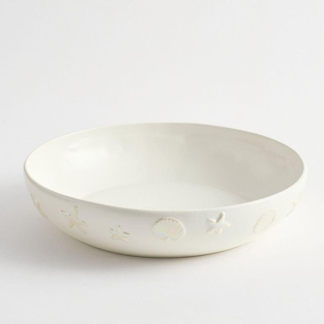 Coastal Embossed Stoneware Serving Bowl