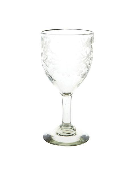 Etched Wine Glass - Clear