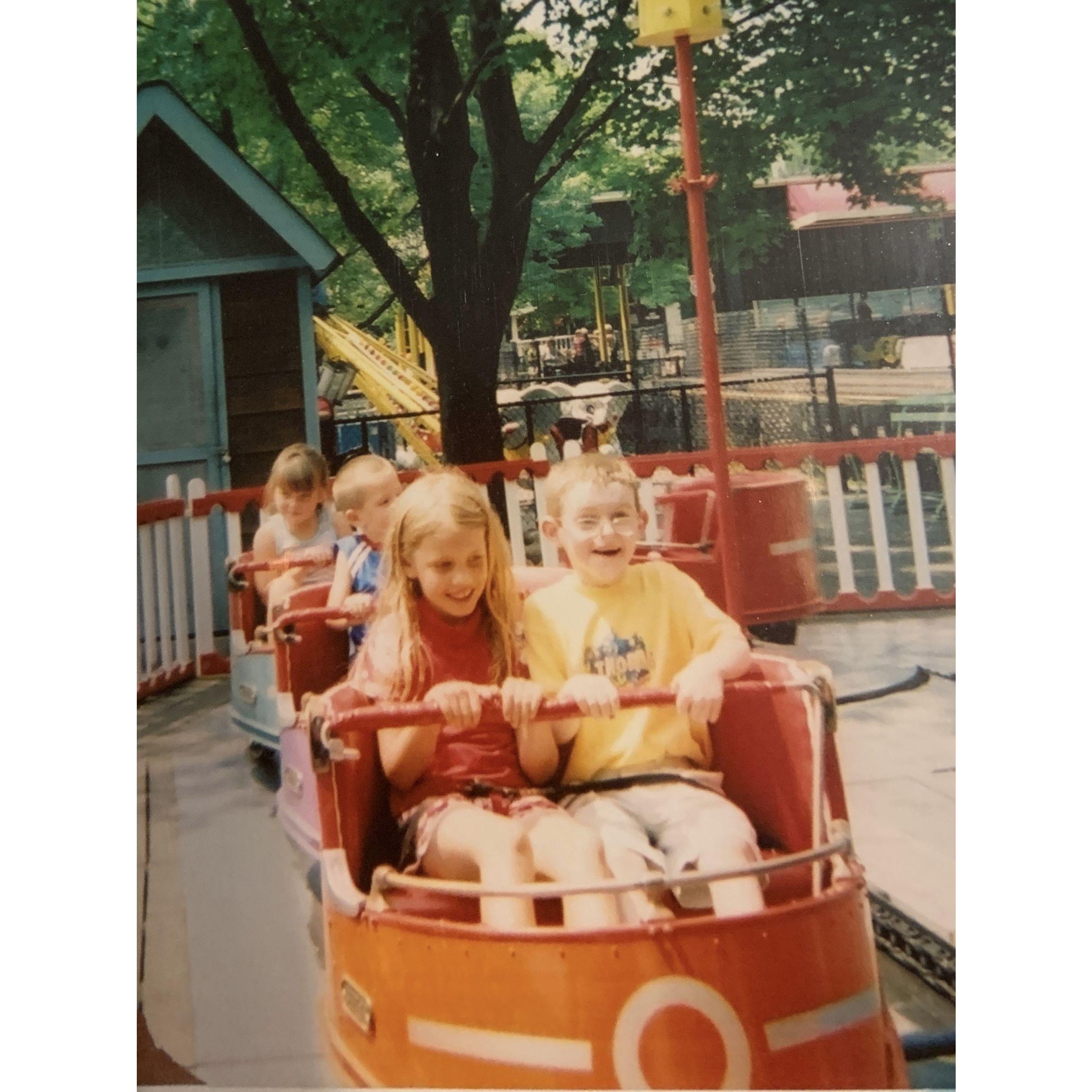 Back to the beginning! Summer and Sam at Kennywood one summer with their moms and siblings!
