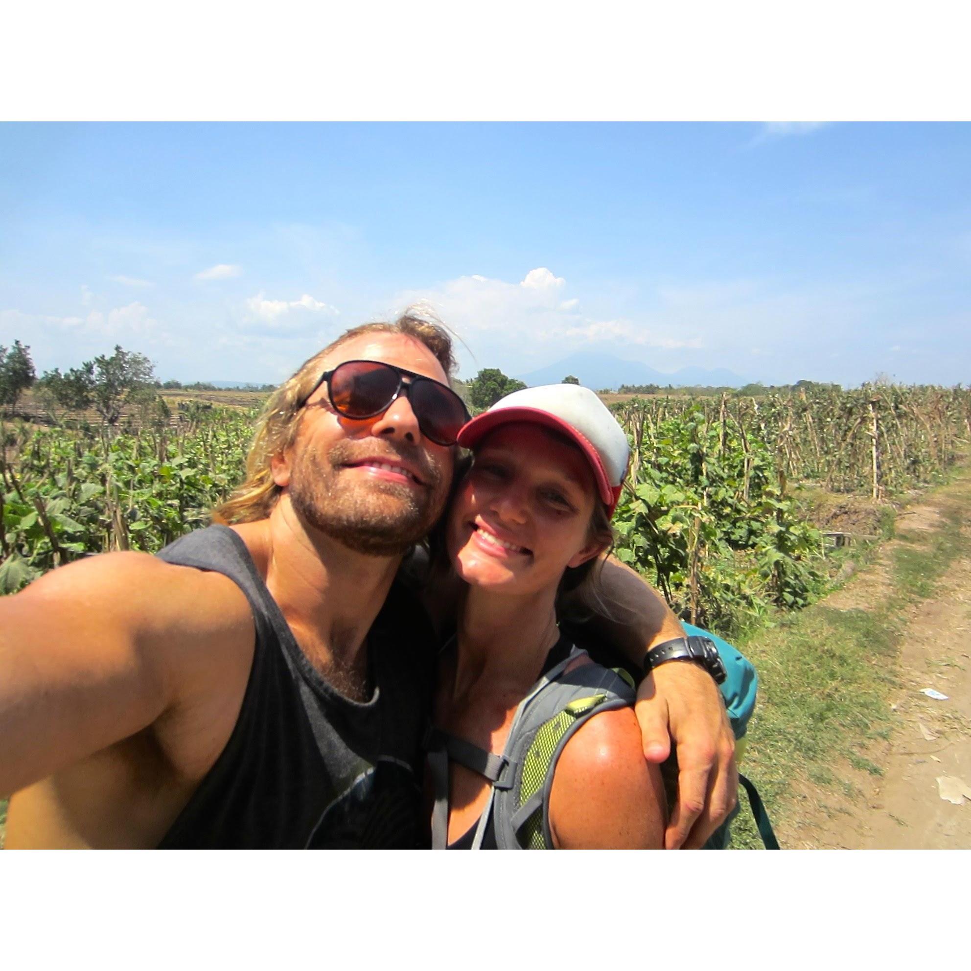 Bali, 2015: When we lived in Bali together we would take weekend trips. We would strap our stuff on the motorbike and take the backroads using
Mike's GPS to navigate.