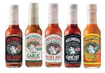 Melinda's Habanero Hot Sauce Variety 5 Pack (Ghost Pepper,Mango,Garlic,Extra Hot,XXXXtra Reserve)