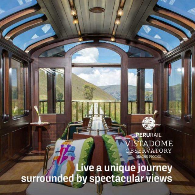 2 Tickets on PeruRail Vistadome Train from Machu Picchu to Cusco