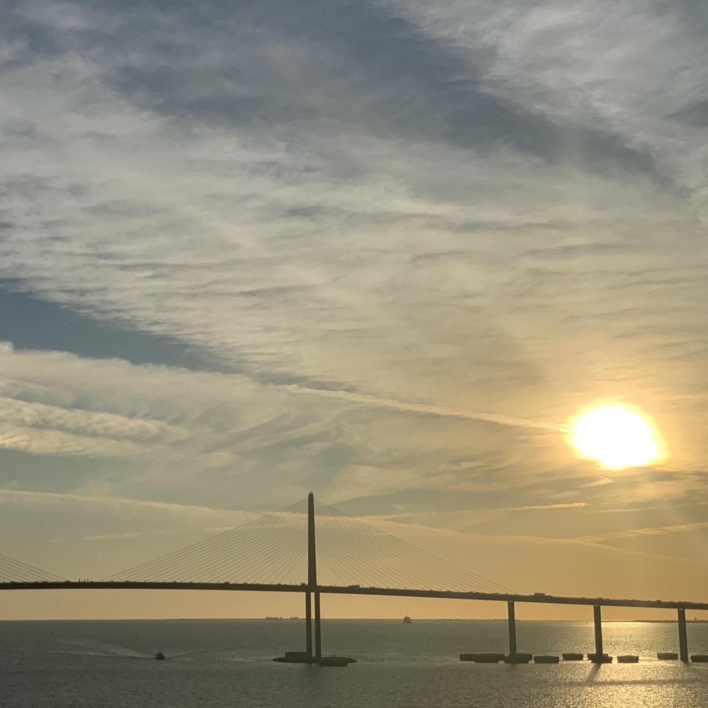 Skyway Bridge in St.pete! This is where our cruise ship went directly under and Krista will take this beautiful drive to and from work next year!