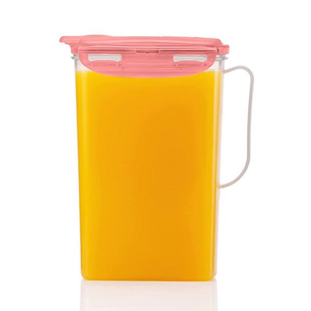 LocknLock Aqua Fridge Door Water Jug with Handle BPA Free Plastic Pitcher with Flip Top Lid Perfect for Making Teas and Juices, 2 Quarts, Pink