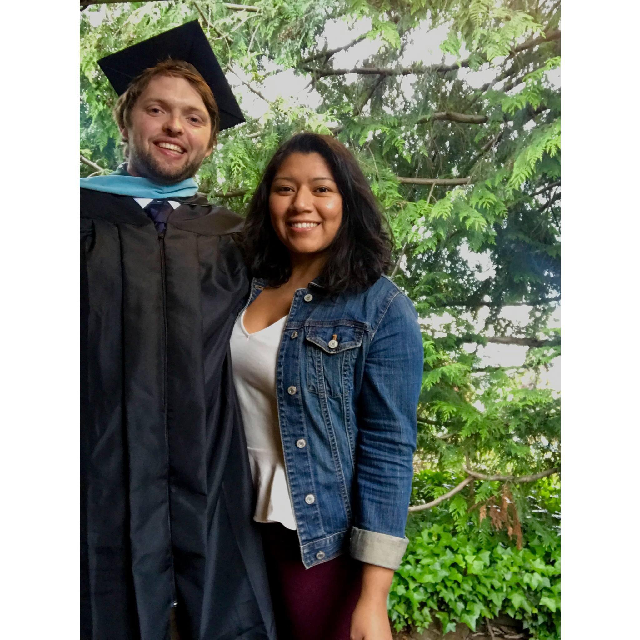 Spenser graduating from his Masters Program in Teaching.