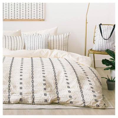 Gray Holli Zollinger French Tribal Stripe Duvet Cover Set (Queen) - Deny Design