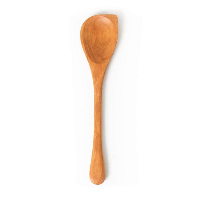 Wooden Corner Spoon, 12” Handmade Lancaster Wood Spoons - Sauté, Baking, Mixing, and Serving Kitchen Utensils
