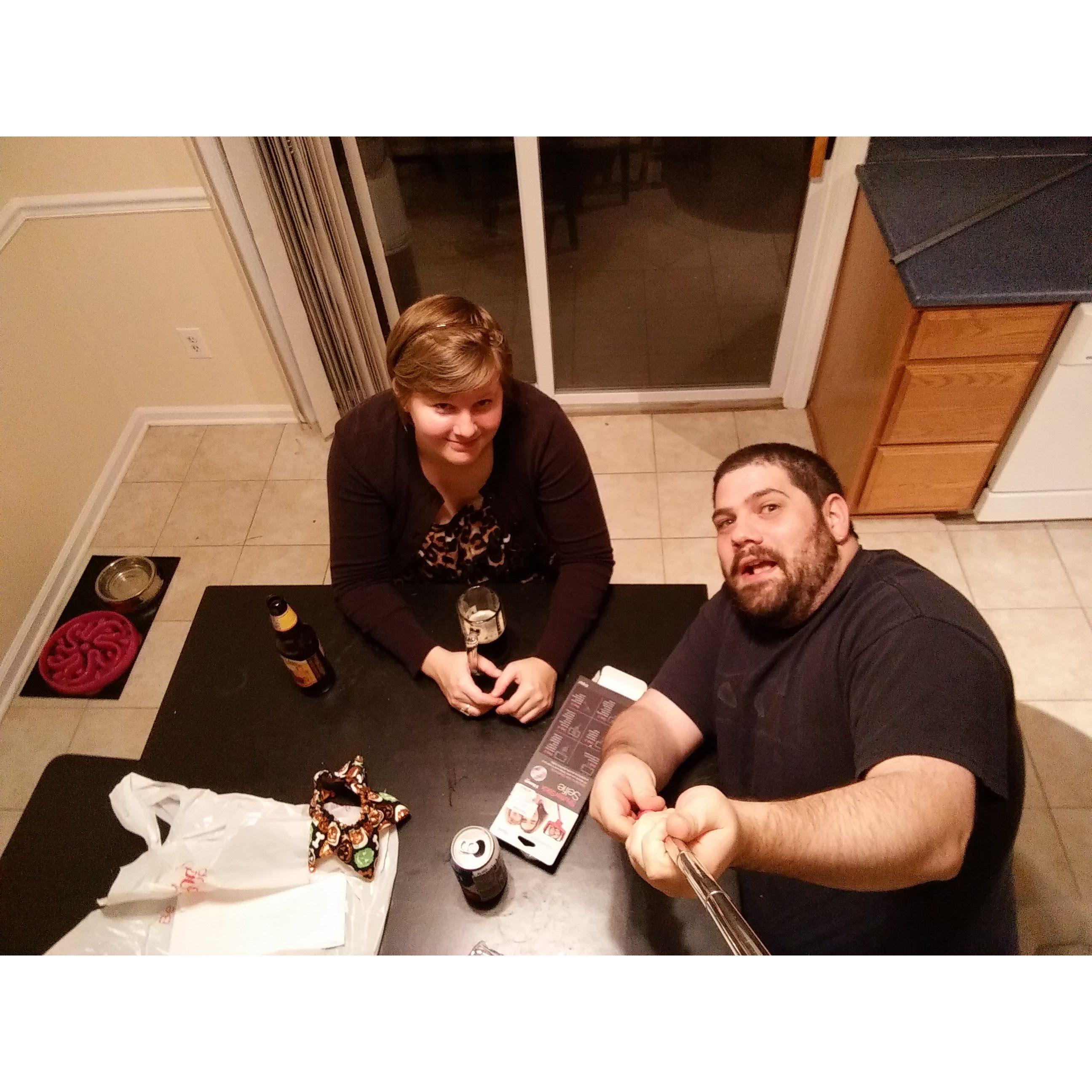 Aunt Karen bought us a "selfie stick".