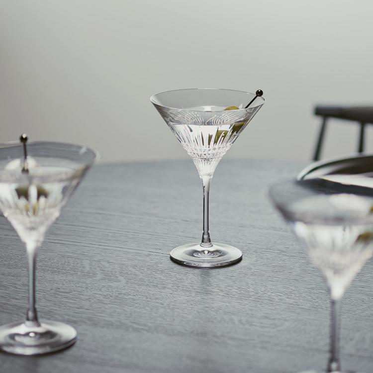 Engraved Waterford Lismore Diamond Martini Glasses, Set Of 2