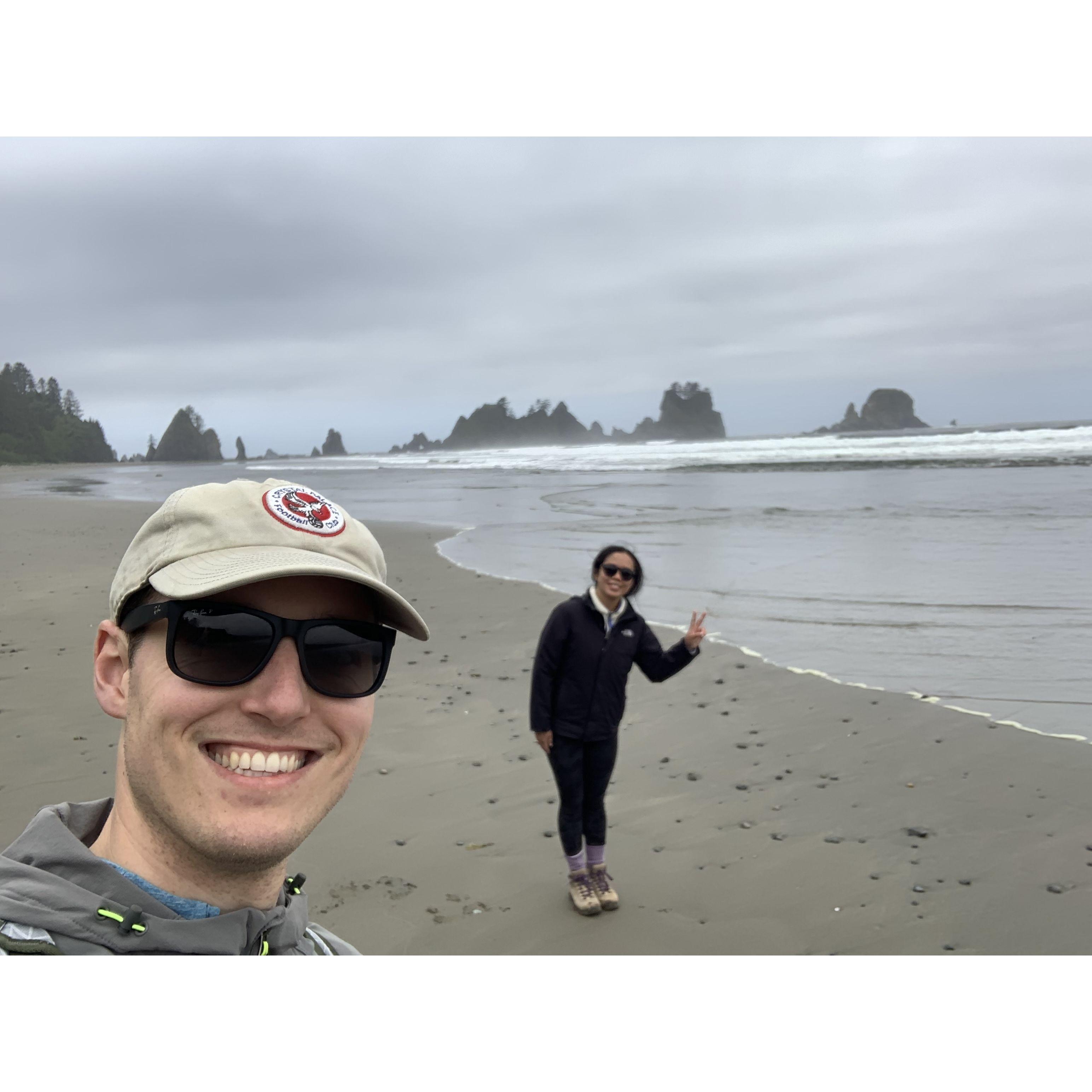 Hiking to the tide pools in Olympic National Park