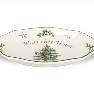 Spode Christmas Tree Bless This Home Tray