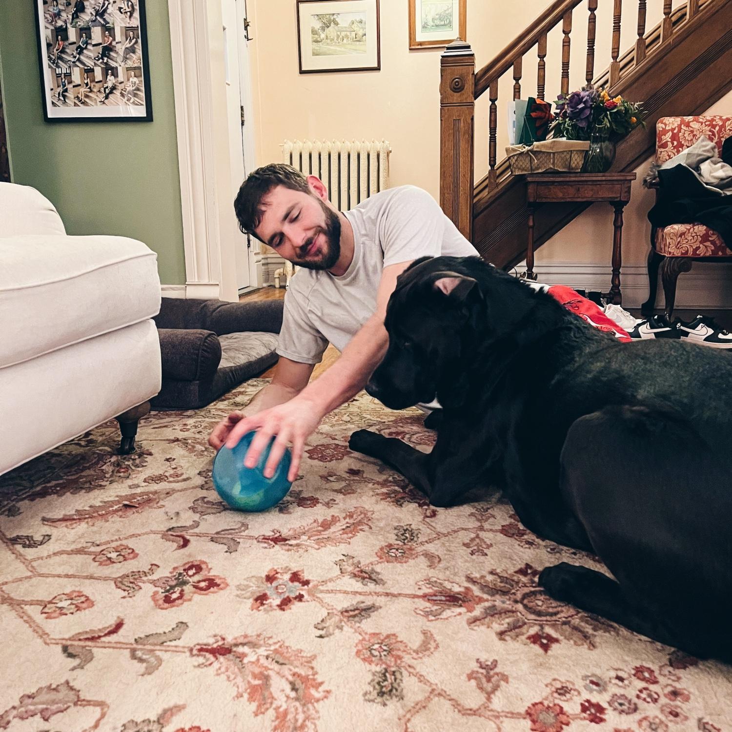 Peter and Gus' first photo together.