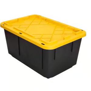 Greenmade 27 gal Black/Yellow Snap Lock Storage Box 14.7 in. H X 20.4 in. W X 30.4 in. D Stackable