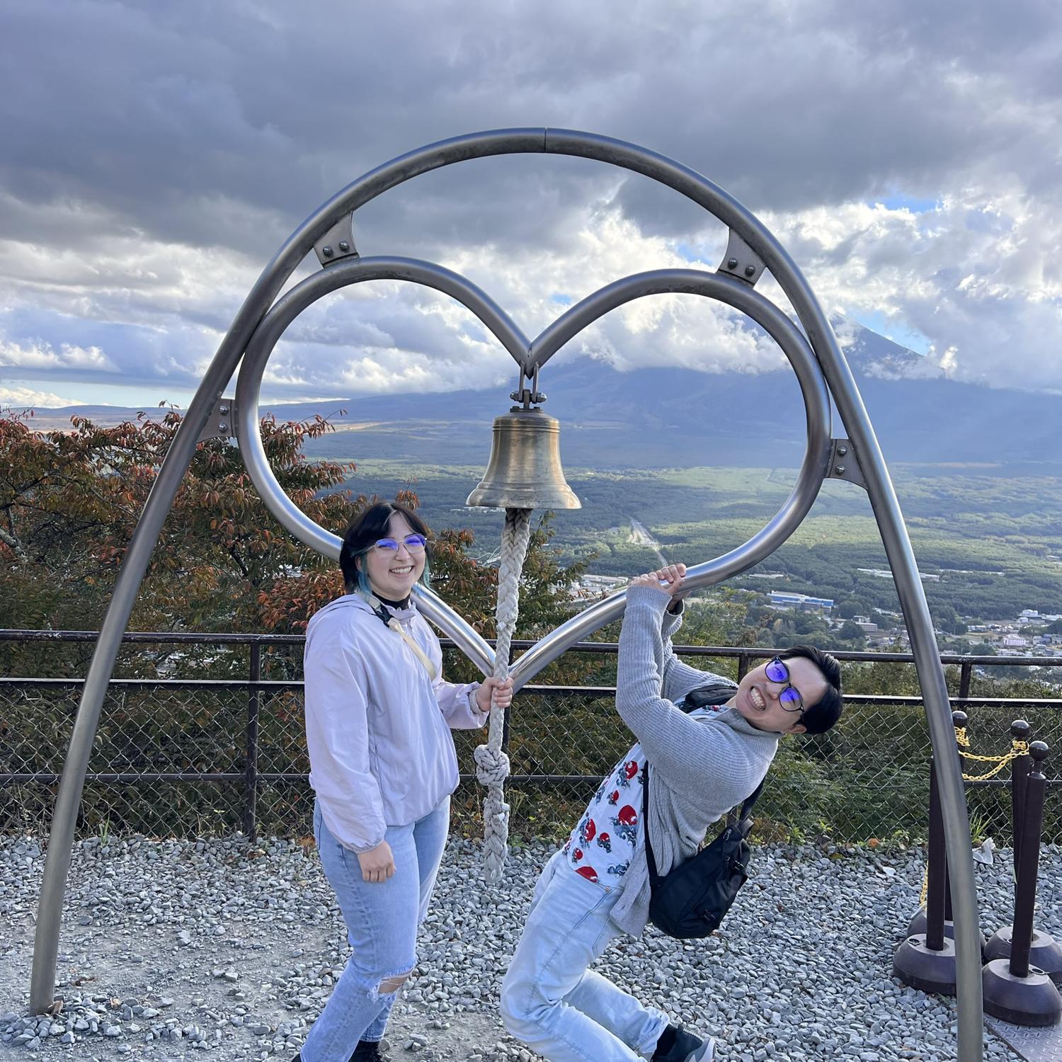 Earlier in the day, before the proposal. We ring in the bell of love!
Location: Lake Kawaguchiko, Japan
Date: 10/21/2023