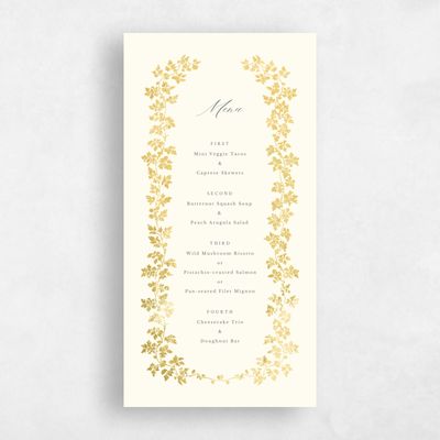 Light Butter, Yellow Wedding Menu - Edera Foil