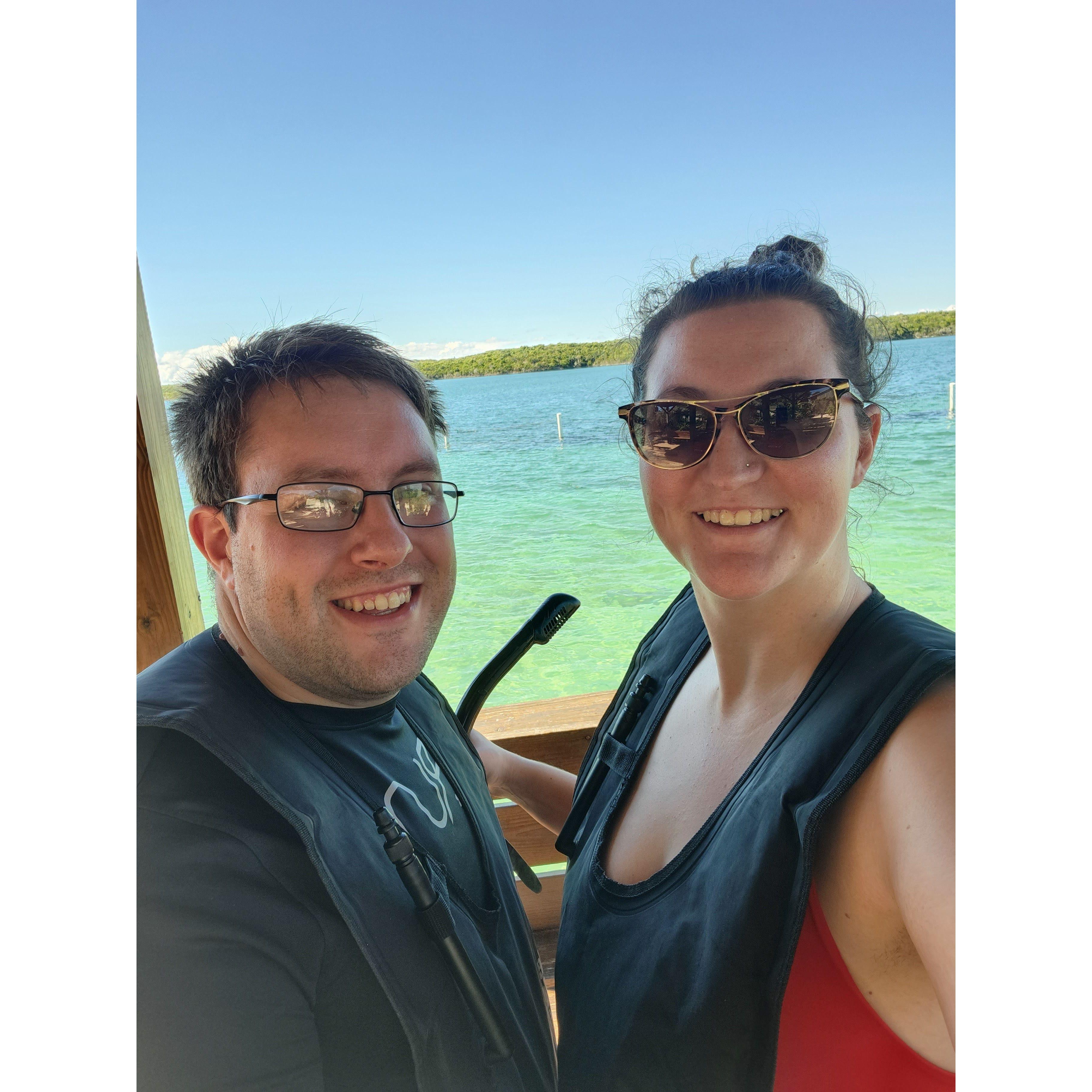 Swimming with stingrays in the Bahamas