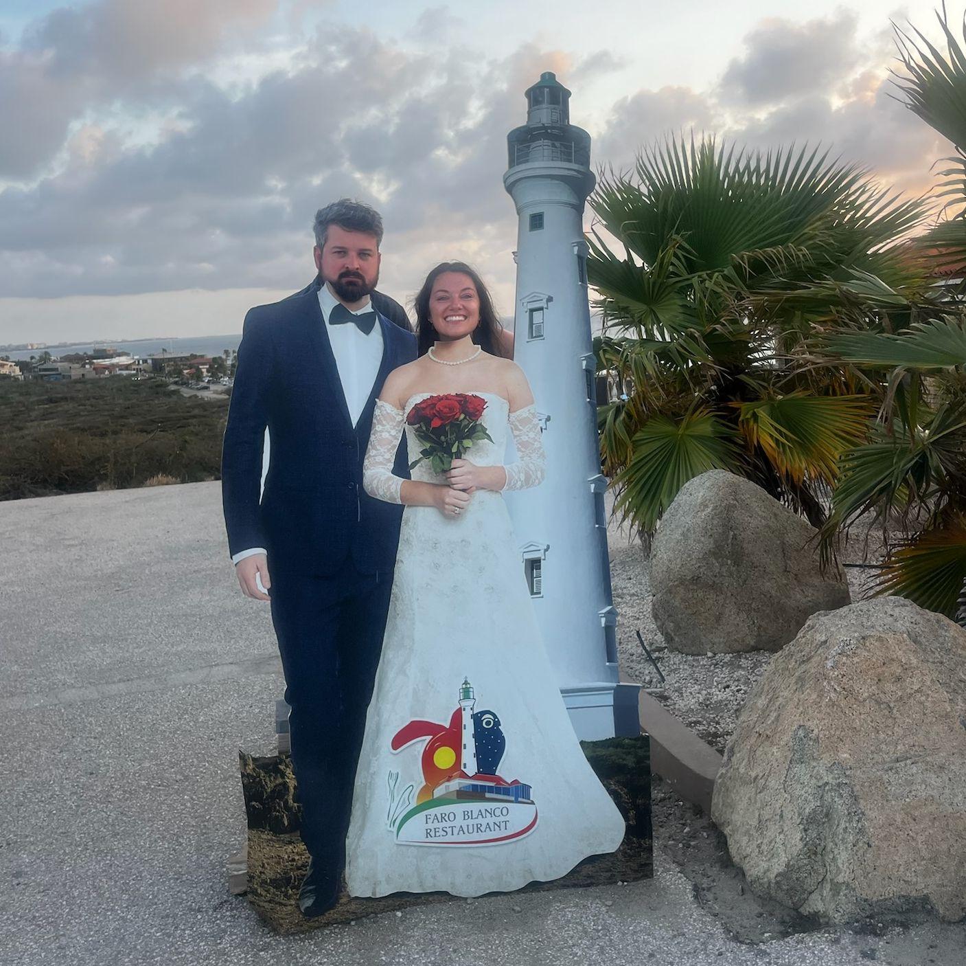 We swear Dan is happy about the wedding!
