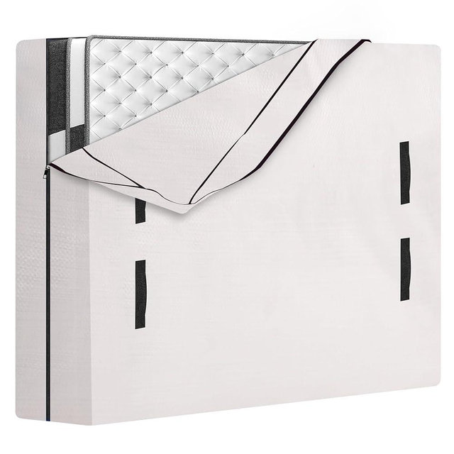 HOMESURE King Mattress Bag for Moving and Storage, Semi-Transparent, Heavy Duty, Strong Zipper Closure, 8 Handles, Eco-Friendly