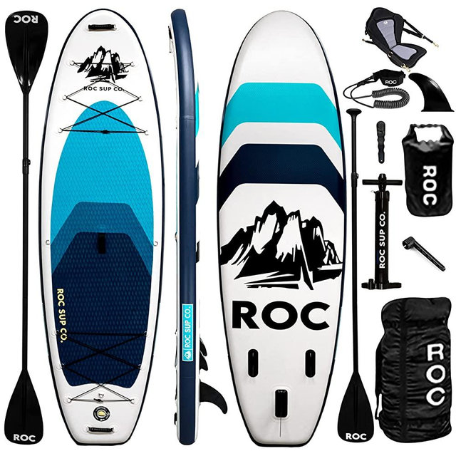 Roc Inflatable Stand Up Paddle Boards with Premium SUP Paddle Board Accessories, Wide Stable Design, Non-Slip Comfort Deck for Youth & Adults