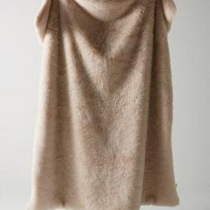 Fireside Faux Fur Throw Blanket BLUSH