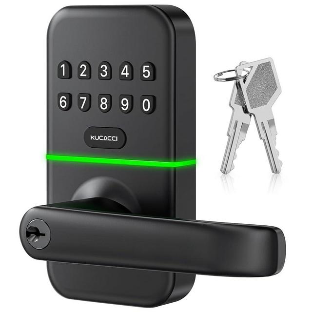 Smart Door Handle Lock with Keypad: Kucacci Keyless Entry Door Lock - Smart Lock for Front Door - Electronic Door Lock with Digital Keypad - Exterior Code Door Lock - Easy Installation