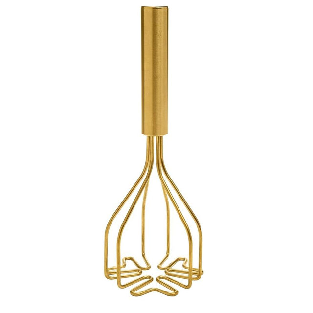 Paris Hilton Potato Masher, Durable Stainless Steel Construction with Heart-Shaped Wire Design, Dishwasher Safe, Pink