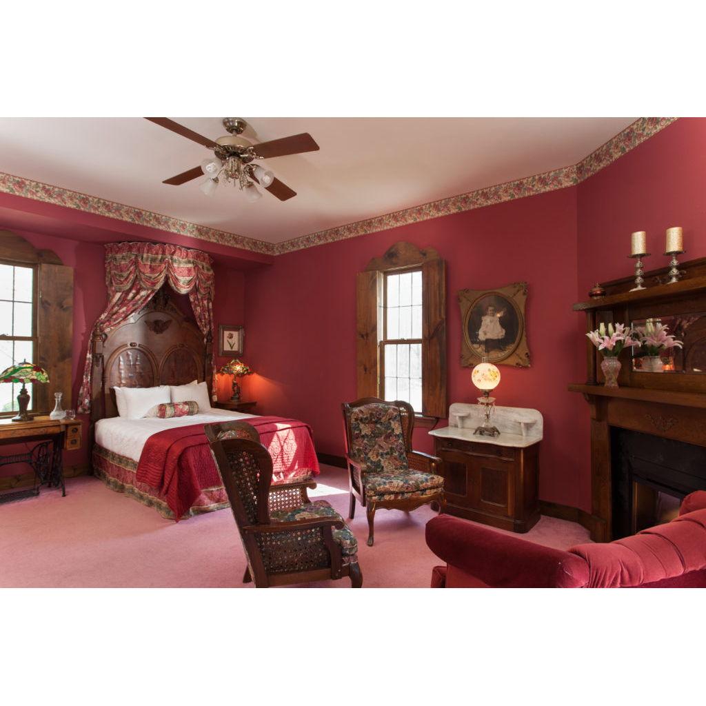 The Queen Victoria suite is fit for a romantic night with a partner, or a cozy stay in a fantastical castle!