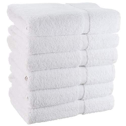 Wealuxe Cotton Bath Towels Soft and Absorbent Gym Pool Towel 24x50 6-Pack White, Size: 24 x 50