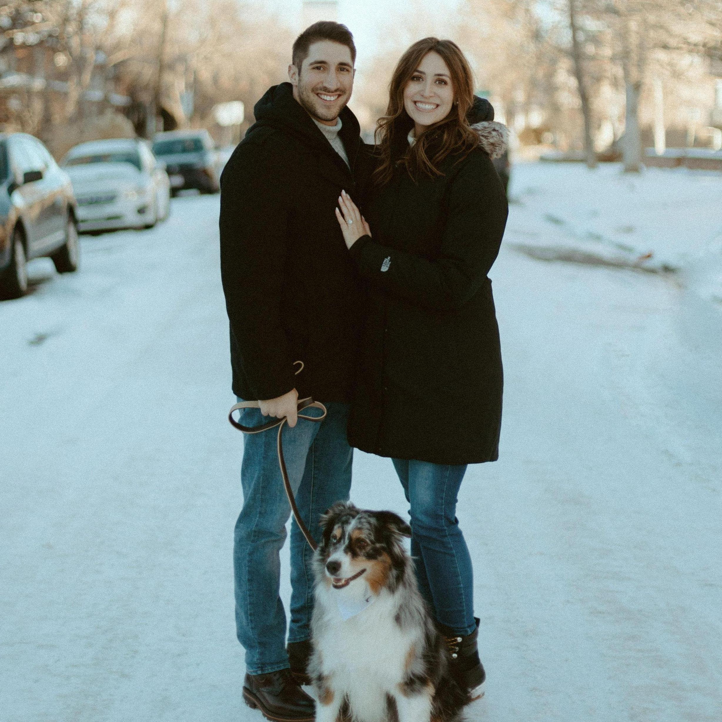 Winter walks with our fur child, George.