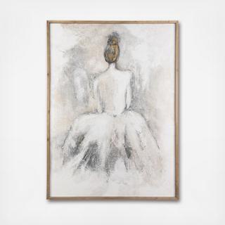 Elegant Lady Figure Wood Framed Wall Art