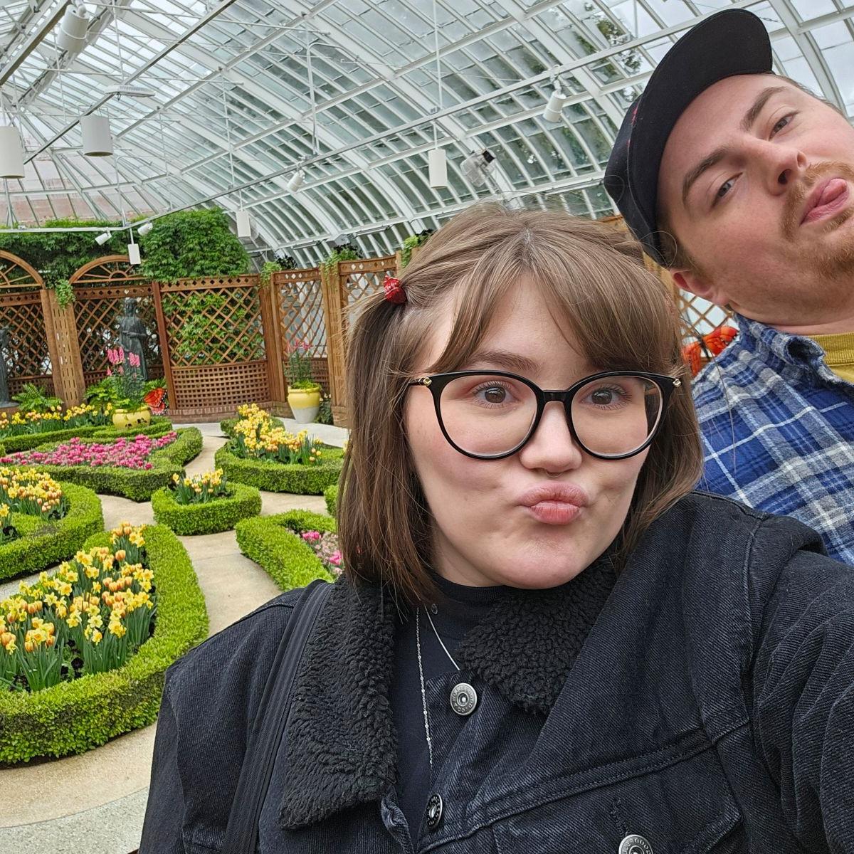 Silly faces at Phipps Conservatory.