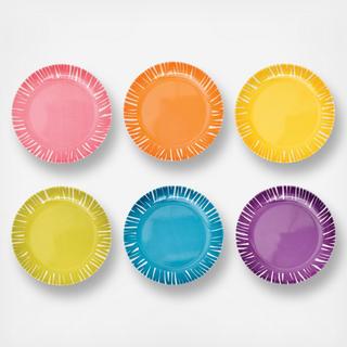 Fringe Assorted BPA Free Melamine Appetizer Plate, Set of 6
