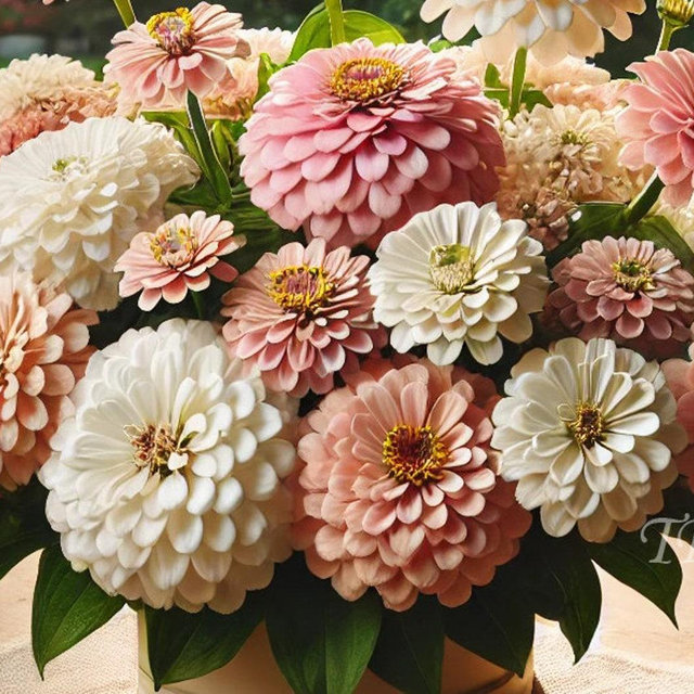 Blushing Bride Pastel Mix Zinnia Flower Seeds