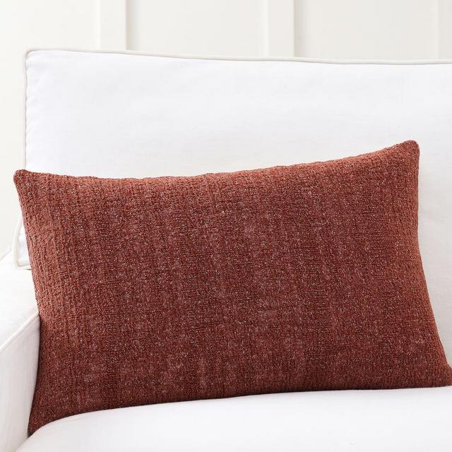 Journey Chenille Jacquard Lumbar Pillow Cover, 16 x 26", Adobe