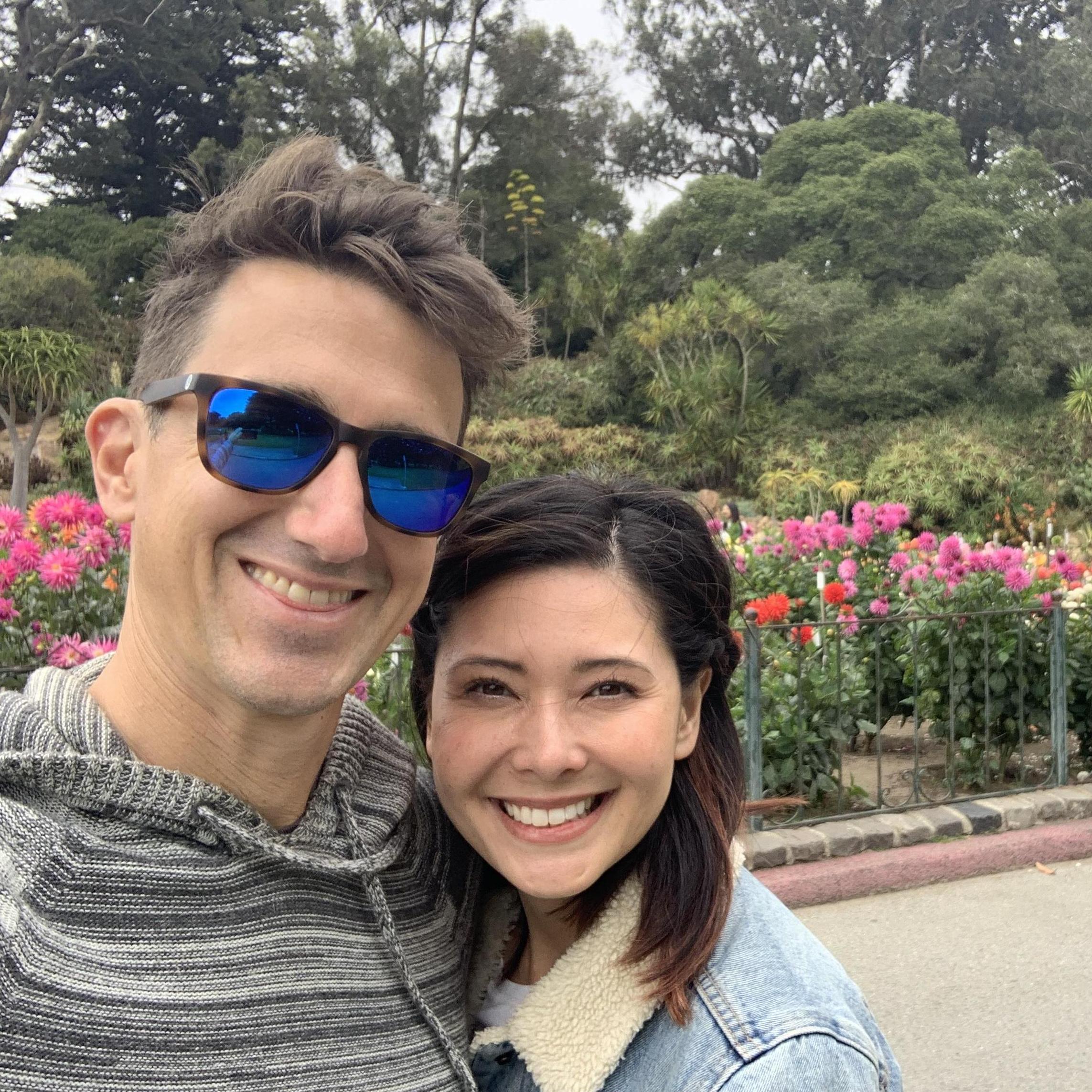 At the dahlia garden in Golden Gate park during the  first year of the pandemic.
