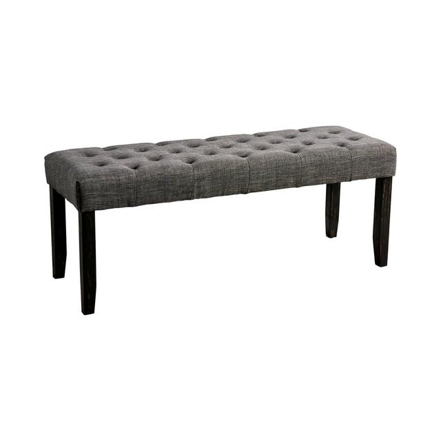 Hepburn Tufted Bench Black/Gray - ioHOMES