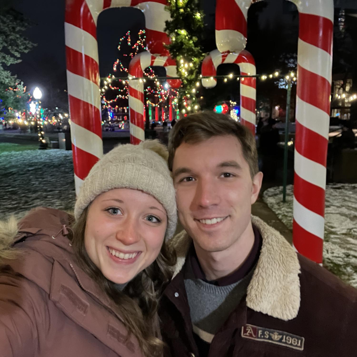 Maddie and Ian visited Kalamazoo to see the Christmas lights and for Ian to take Maddie on a tour of his hometown.