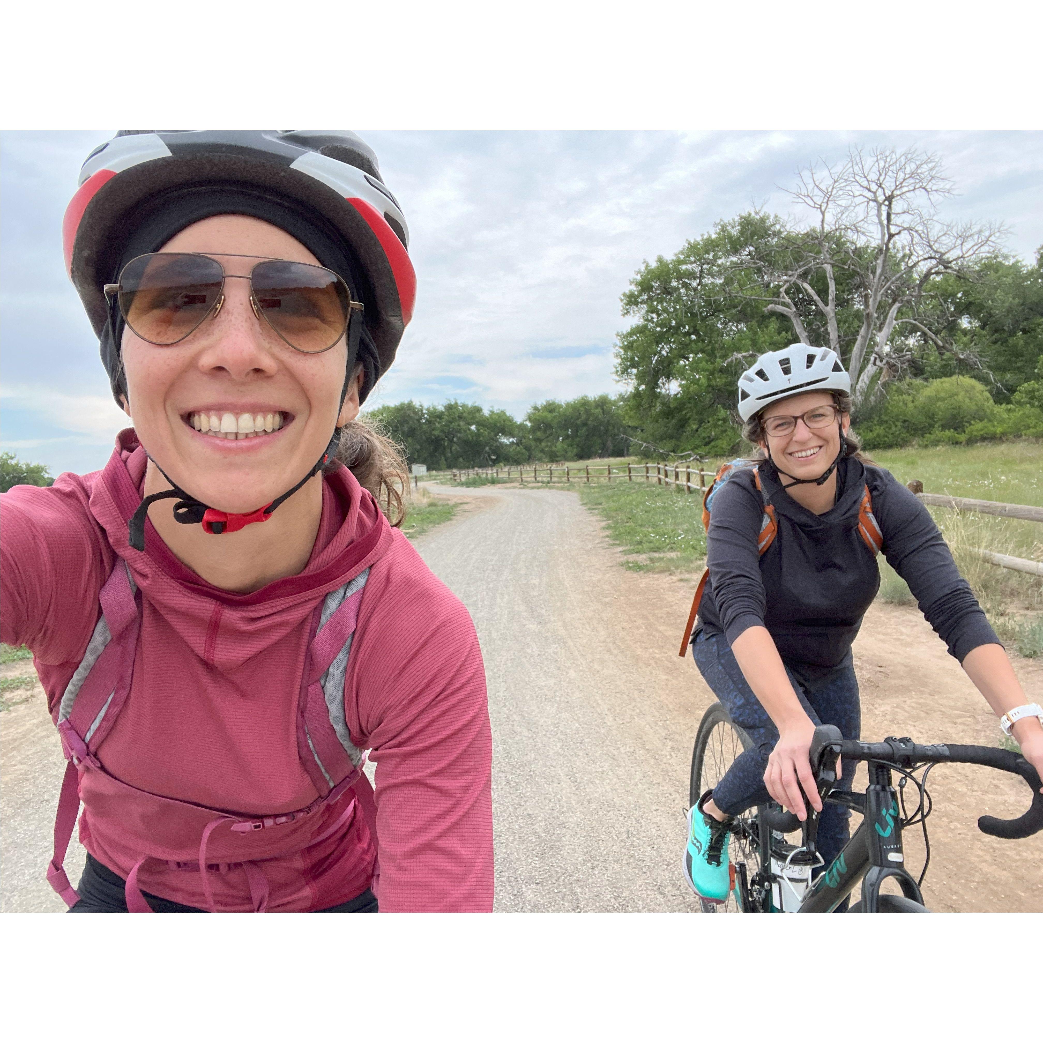 Biking in Colorado!! Ended up racing a thunderstorm to get back. Amie had planned to propose, but the weather didn't quite cooperate!